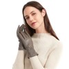 Womens Genuine Sheepskin Leather Gloves, Winter Warm Touchscreen Texting Cashmere