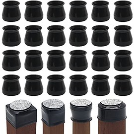 24PCS Black Chair Leg Floor Protectors,Silicone Furniture Feet Protector Pads,Table feet Covers,Stool Leg Protection Caps,Furniture Cup with Felt Pads,Protect Hardwood Laminate Flooring