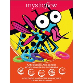mysticflow Mosquito Deterrent - The Anti-Mosquito Bracelets - Pack of 10 - With Natural Essential Oils - 100% DEET Free