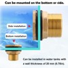 LCOUACEO 3 Pieces Water Butt Feed-Through Brass Tank Fitting, Barrel