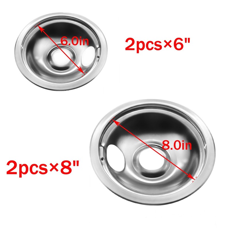 Stainless Drip Pan Set Replacement for Frigidaire Kenmore 316048413 316048414