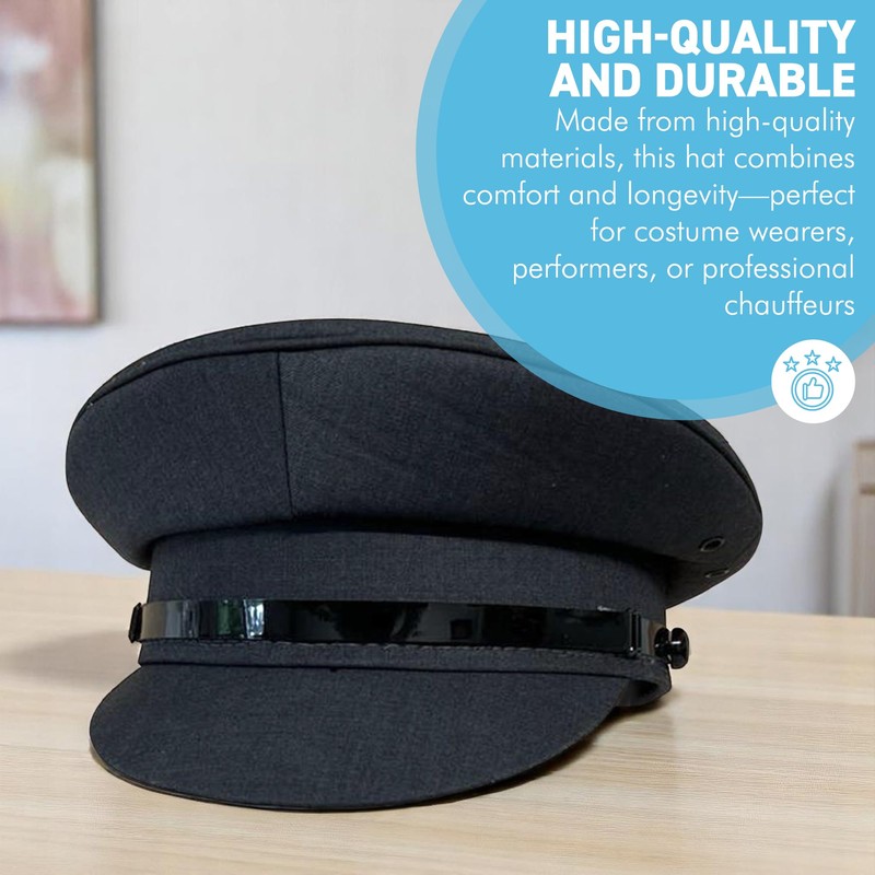 Thorness Grey chauffeur style hat - Size 60cm