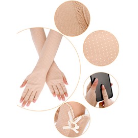 Chuangdi 2 Pairs Women UV Sun Protection Driving Gloves Touchscreen Arm Sun Block Gloves for Outdoor Sports Summer Supplies
