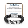 Leather Bracelet for Men Multi-Layer Braided Leather Infinity Bracelet with