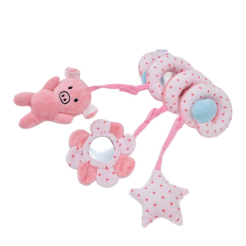 Baby Plush Animal Stroller Toys Spiral Activity Hanging Toys Ringing