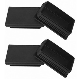 2"x 3" Rectangle Tubing End Caps, 50 mm * 75 mm Tubing Post End Cap, Black Plastic Plugs, Chair Glide Floor Protector (4, 2"x 3")