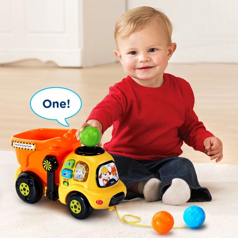 VTech Drop and Go Dump Truck Interactive Learning Toy for