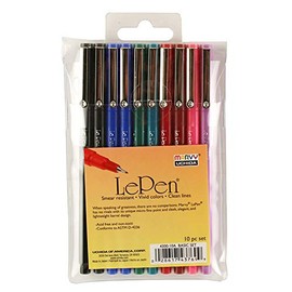 Marvy MR4300-10A LePen 10-Piece Fineline Marker Set