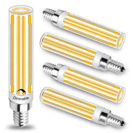 Megereet Updated Dimmable E12 LED Bulbs 120W 100W Incandescent Bulb Equivalent,Super Bright E12 Candelabra Bulb COB E12 LED Corn Bulb 12W 1300LM Bulbs, Warm White 2700K, Pack of 5