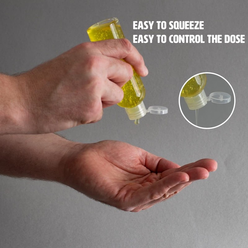 Palm Safe 4x Empty 100ml Clear Plastic Travel Bottles with