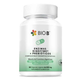 Bio B | Enzimas Digezyme® Prebióticos | 90 Cápsulas Veganas