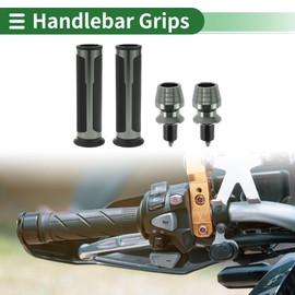 Partuto 7/8" 22mm 15/16" 24mm Motorcycle Hand Grip Cover Kit Non Slip Aluminum Alloy Handlebar Grip for Motorcycle Scooter Bicycle ATV Titanium Tone 1 Set
