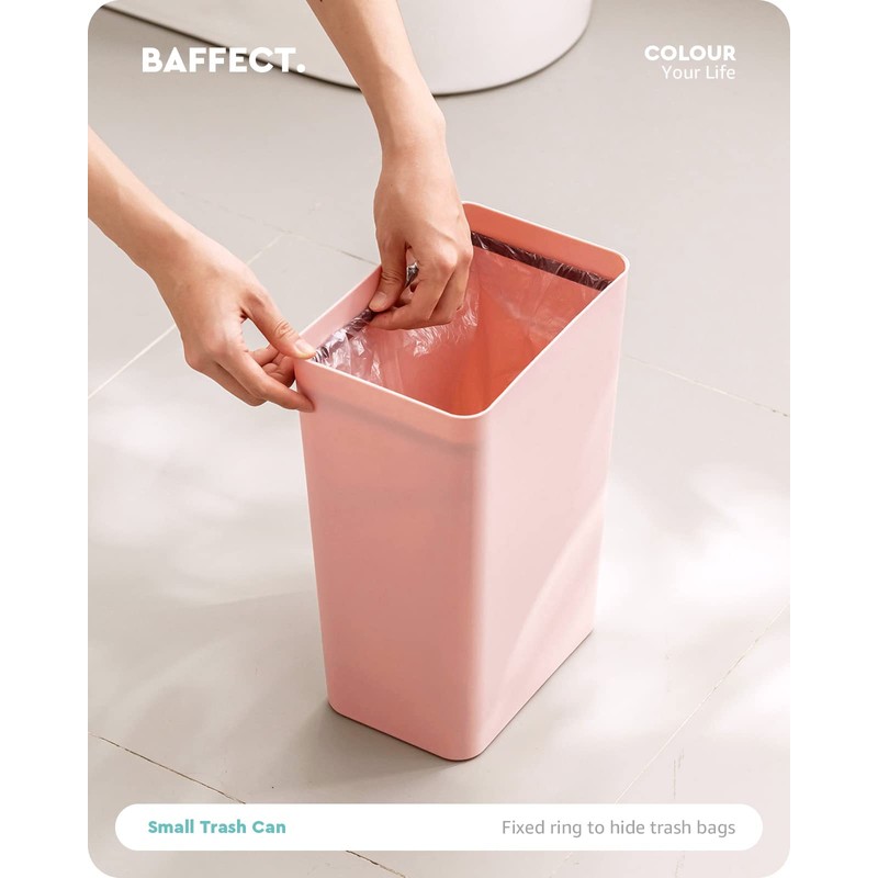 Baffect Small Trash Can with Lid Waste Basket Bathroom Garbage