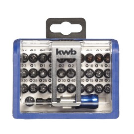 KWB Bitbox Combination 160710 32 Pieces 4 Bit Quality in a Box: Break-resistant, stainless steel, torsion, standard bits with bit holder and adaptor