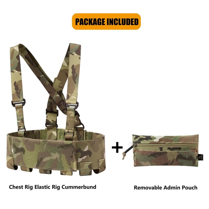 KRYDEX Tactical Chest Rig Elastic Rig Cummerbund with X Harness