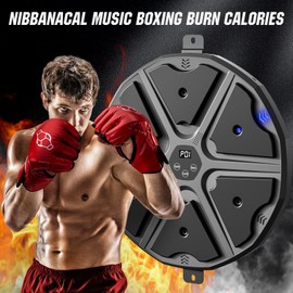 NIBBaNACAL Music Boxing Machine for Adults and Kids,Smart Music Punching Machine with Gloves,Maquina de Boxeo,Home Workout Bluetooth Electronic Equipment