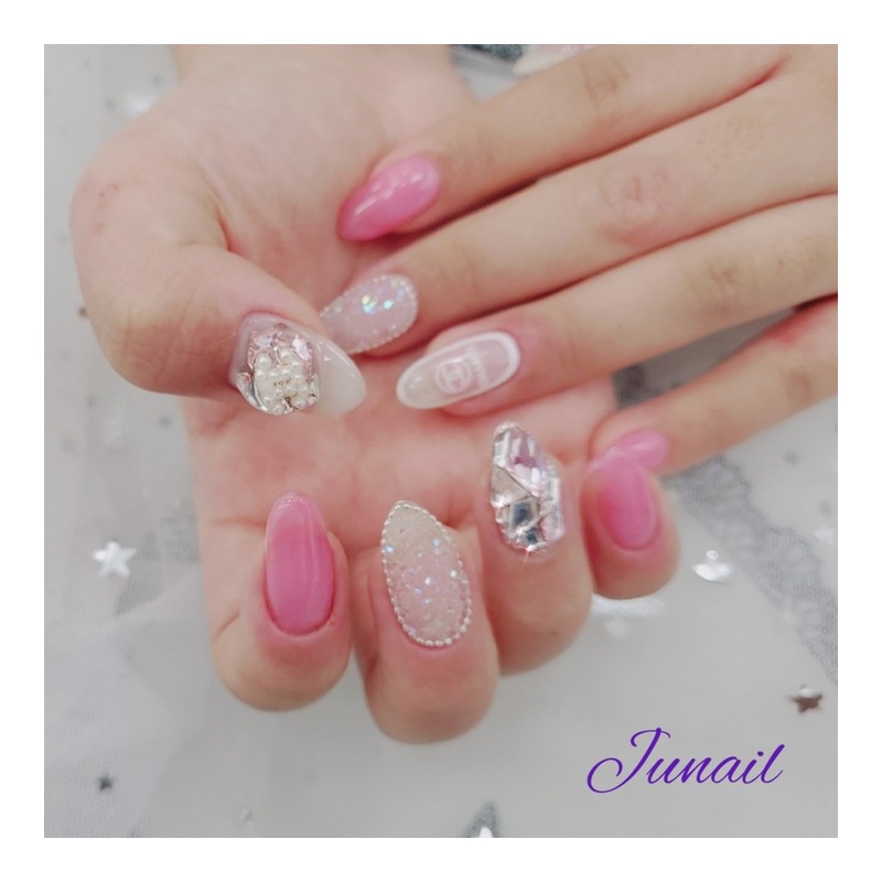 ❣️Pink pixie handmade nail tips ✨ - Long stiletto /