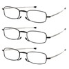 REAVEE 3 Pack Folding Reading Glasses for Men Women, Blue