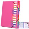Document Folder A4, Portable Expanding Folder with 12 Compartments, with