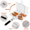 Pecco BBQ Grilling Basket, Foldable Stainless Steel Barbecue Grill Basket