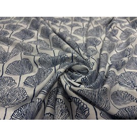 100% Rayon Viscose Print Fabric 58" Wide White with Blue Floral Print [17114] White Floral