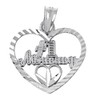 925 Sterling Silver Open Heart Charm #1 Mommy Bracelet Charm