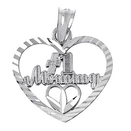 925 Sterling Silver Open Heart Charm #1 Mommy Bracelet Charm