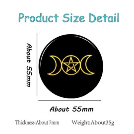 Wemeki Obsidian Gemstone 1PC, Black Obsidian Engraved Stones, Natural Healing Stones and Crystals Black Agate Energy Pad with Triple Moon for Ornaments 2"