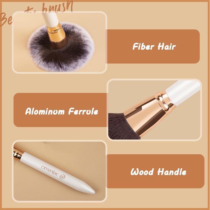 OMANIAC OMANIAC Professional Makeup Brushes Set (12Pcs), Pearl Flash Handles,