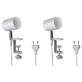 ledscom.de Waika Clamp Light Switch Matte White 1x GU10 Max. 15 W Pack of 2