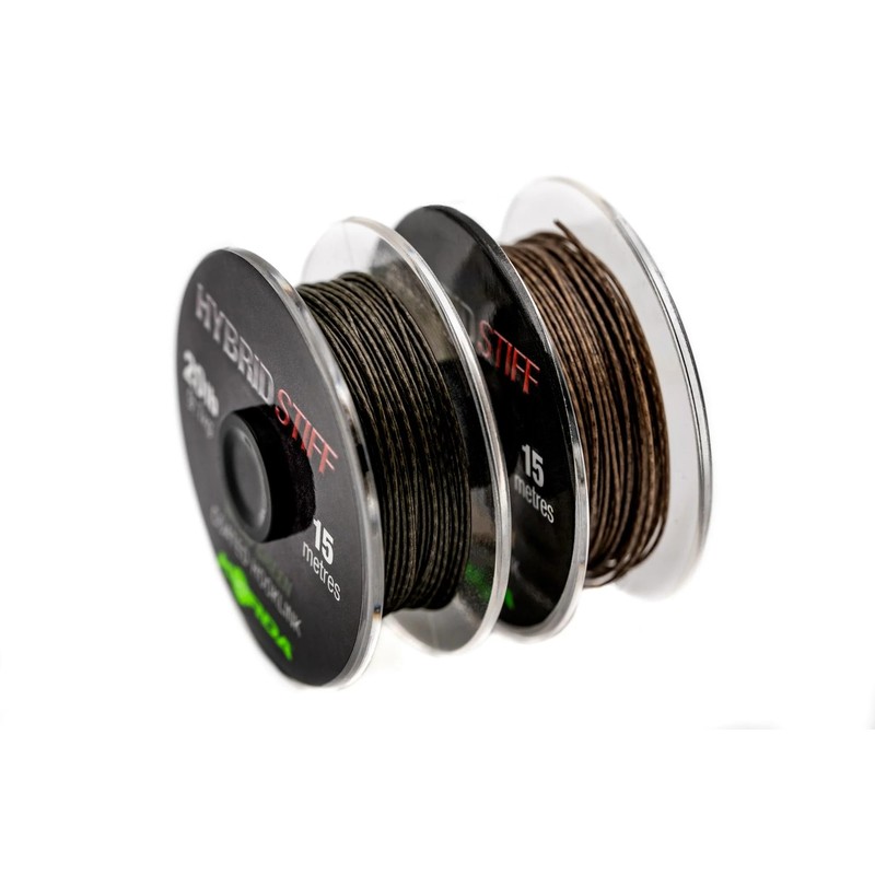 Korda Hybrid Stiff Coated Braid Hooklink: Weed Green