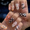 Halloween Press on Nails Medium Almond Stick on Nails with
