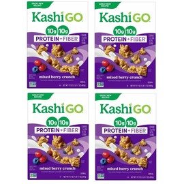 Generic Kashi Go.Cold Breakfast Cereal - Vegan Protein - Fiber Cereal - Mixed Berry Crunch - 17.7 Oz Box - Pack of 4