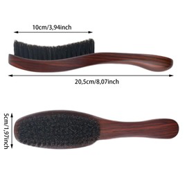 Wenxiaw Boar Bristle Hairbrush, Natural Bristles, Medium Bristles, with Reddish Brown Beech Handle for Thick Hair