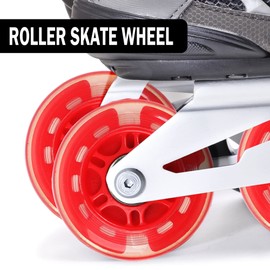 uxcell 70mm Inline Skate Wheels with ABEC-7, 608ZZ Bearing, Light Up Inline Skate Wheels, Led Flash Flashing Inline Skate Replacement Wheels for Teens(1 PC), Red