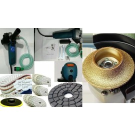 Roxx wet polisher grinder 16 stone floor granite marble buffer polish pad router bit - B5 + (b)-(e)