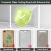2Pcs Glass Cutting Boards for Kitchen(12x16" & 12x8"),Clear Tempered Glass