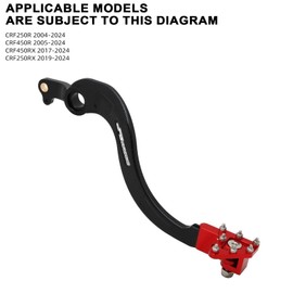 JFG RACING Rear Brake Foot Pedal Lever for CRF250R 2004-2024/ CRF450R 2005-2024/ CRF450RX 2017-2024/ CRF250RX 2019-2024 Red