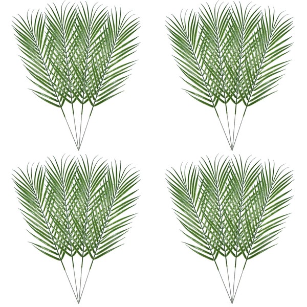 AOODOOM 16 PCS Artificial Palm Leaves, Faux Large Palm Fronds