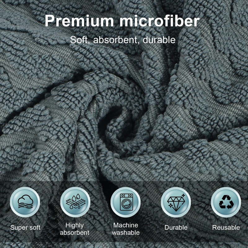 INFICRIME 6 Pack Microfiber Cleaning Cloths, 12 x 12 Inch