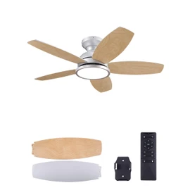 VONLUCE Ceiling Fans with Lights, 36 Inch Ceiling Fan and Remote, Full-Spectrum LED Light, 3CCT, 6-Speeds Noiseless Reversible DC Motor, Modern Ceiling Fan for Bedroom Living Room Farmhouse, Nickel