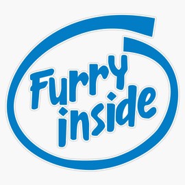 Furry Inside Waterproof Vinyl Window Bumper Sticker Decal 5"