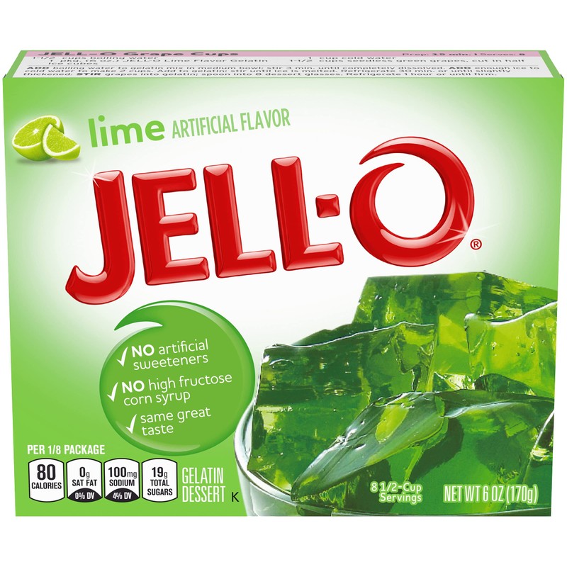 Jell-o Gelatin Dessert, Lime, 6-ounce 4-pack