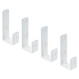 Coshar Heavy Duty Hook Bracket Coated Stainless Steel J Hooks 1-Inch Inner Bunk Bed Ladder Hook Hardware for Bed Decor, Garage Storage, Cable Tool Organization - 4Pcs White