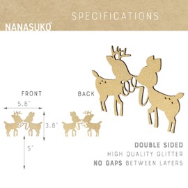 NANASUKO Gender Reveal Cake Topper - Buck or Doe - Double Sided Gold Glitter - Premium Quality Made in USA