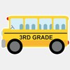 CafePress 3RD Grade School Bus Medium Die Cut Sticker, 5.75"