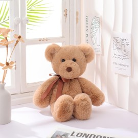 Apricot Lamb Sitting Bear Cute Plush Toys for Kids, Soft Plushies Stuffed Animals for Baby Girl and Boy, Brown 8.5 Inches