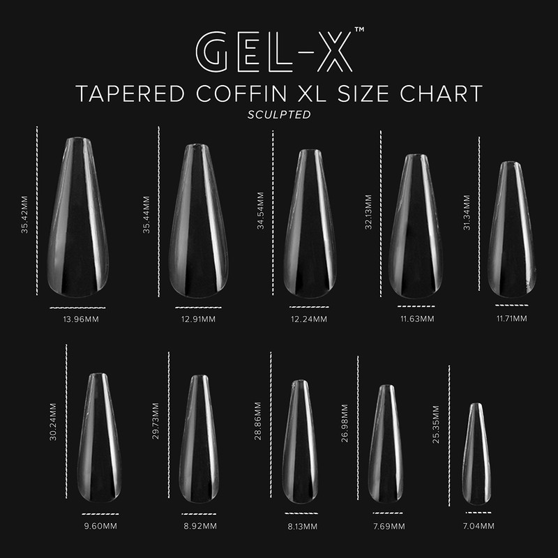 Caja de Uñas Postizas Tips Apres Esculpidas Coffin Extra Largas