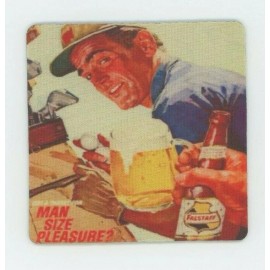 Coaster Falstaff Beer  COASTER  - Man Size Pleasure - 1970s Golf Design