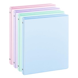0.5'' 3-Ring-Binder with Pockets, 100 Sheets Capacity, 1/2 inch Binders fits 11" x 8.5" US Letter Size, Assorted 4 Pastel Colors - Ideal for School, Office, and Home Use (0.5 inch)